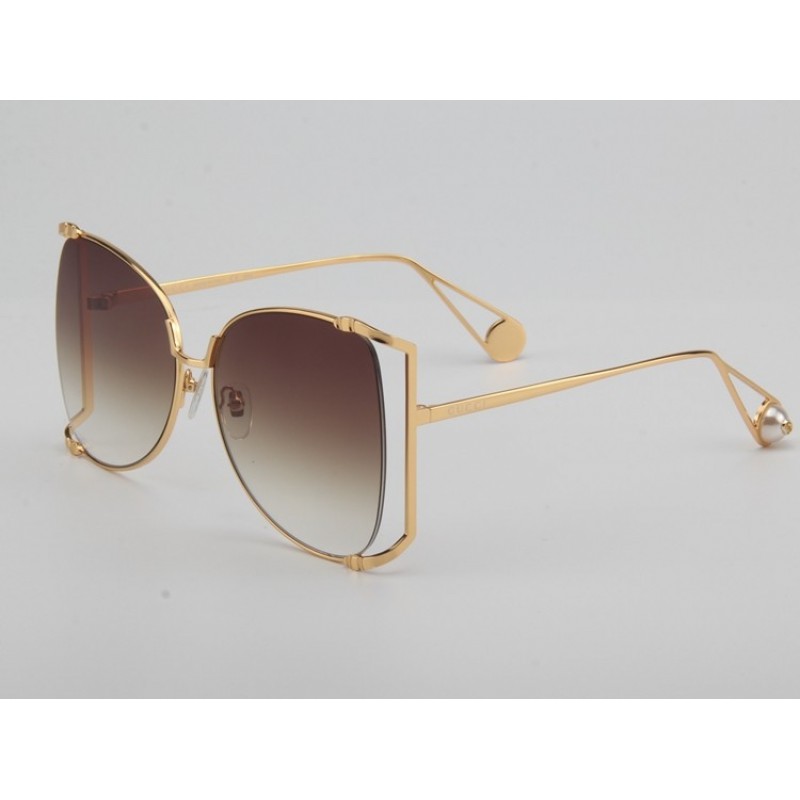 Gucci GG0252S Sunglasses In Coffee Gold