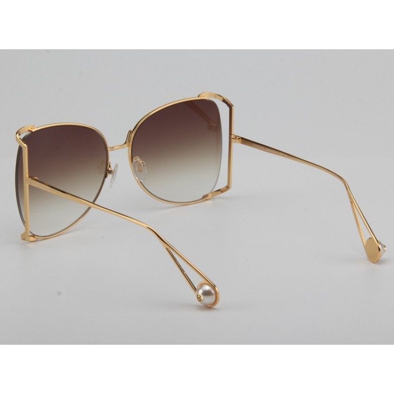 Gucci GG0252S Sunglasses In Coffee Gold