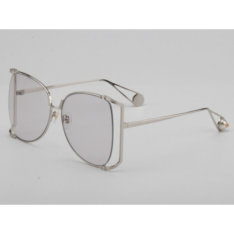 Gucci GG0252S Sunglasses In Grey Silver