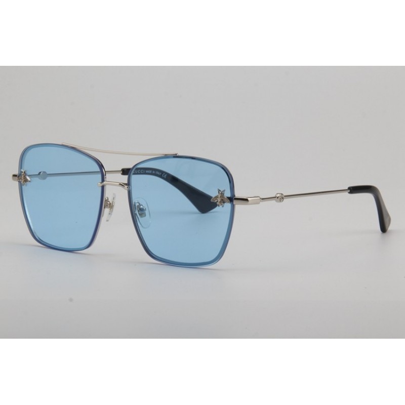 Gucci GG2205S Sunglasses In Blue Silver