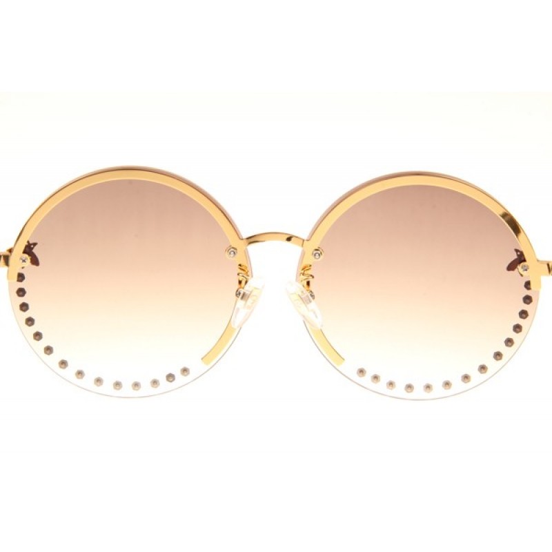 Gucci GG1072S Sunglasses In Gold Gradient Brown