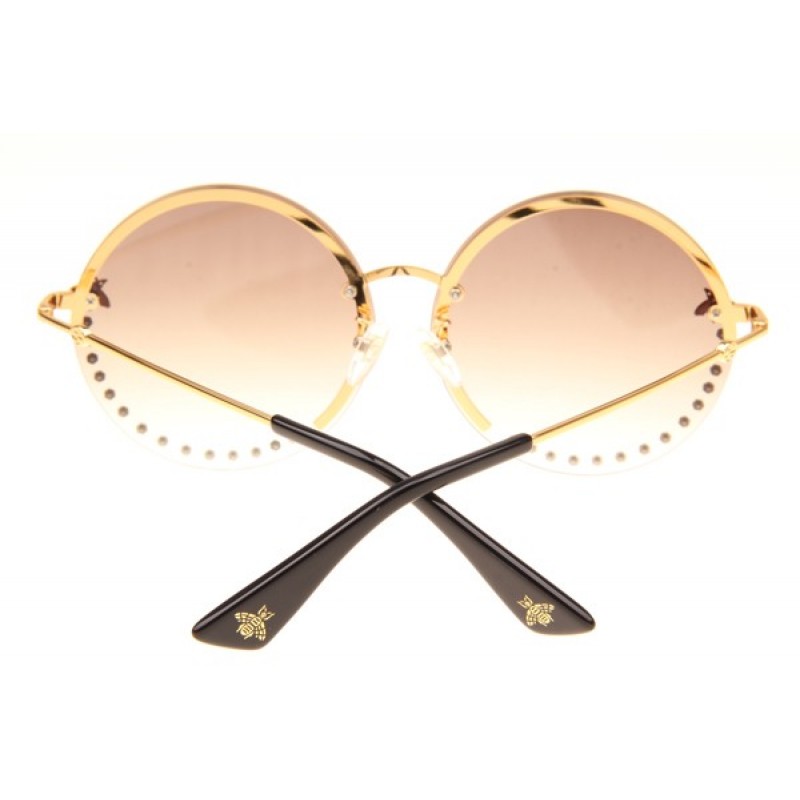 Gucci GG1072S Sunglasses In Gold Gradient Brown