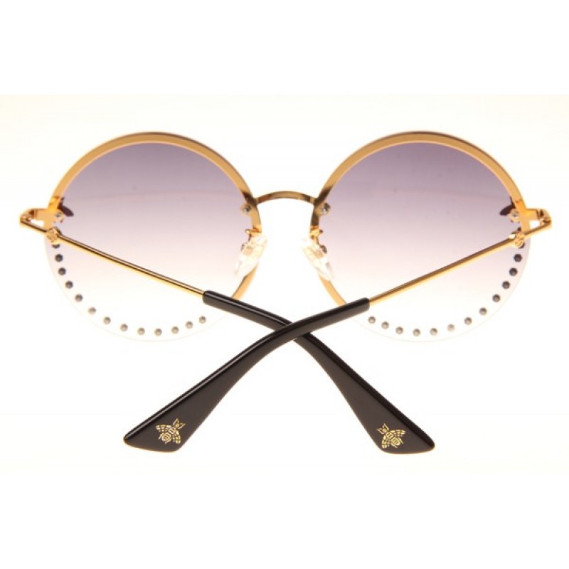Gucci GG1072S Sunglasses In Gold Gradient Grey