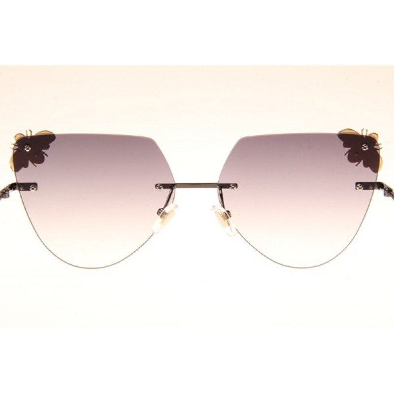 Gucci GG0160 Sunglasses In Gunmetal Gradient Grey