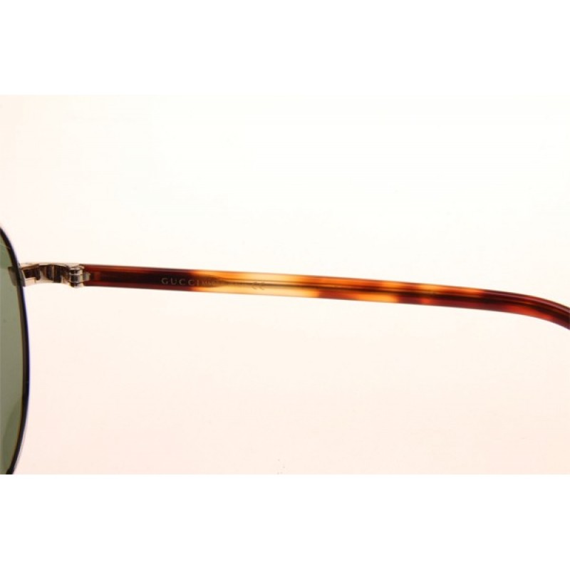 Gucci GG0014S Sunglasses In Gold Green