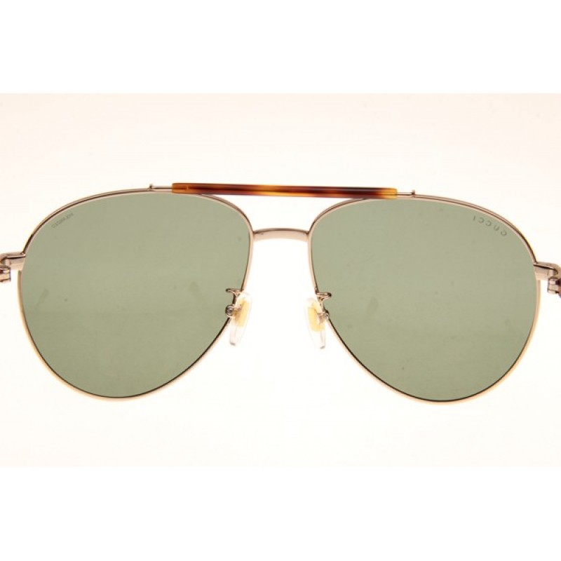 Gucci GG0014S Sunglasses In Gold Green