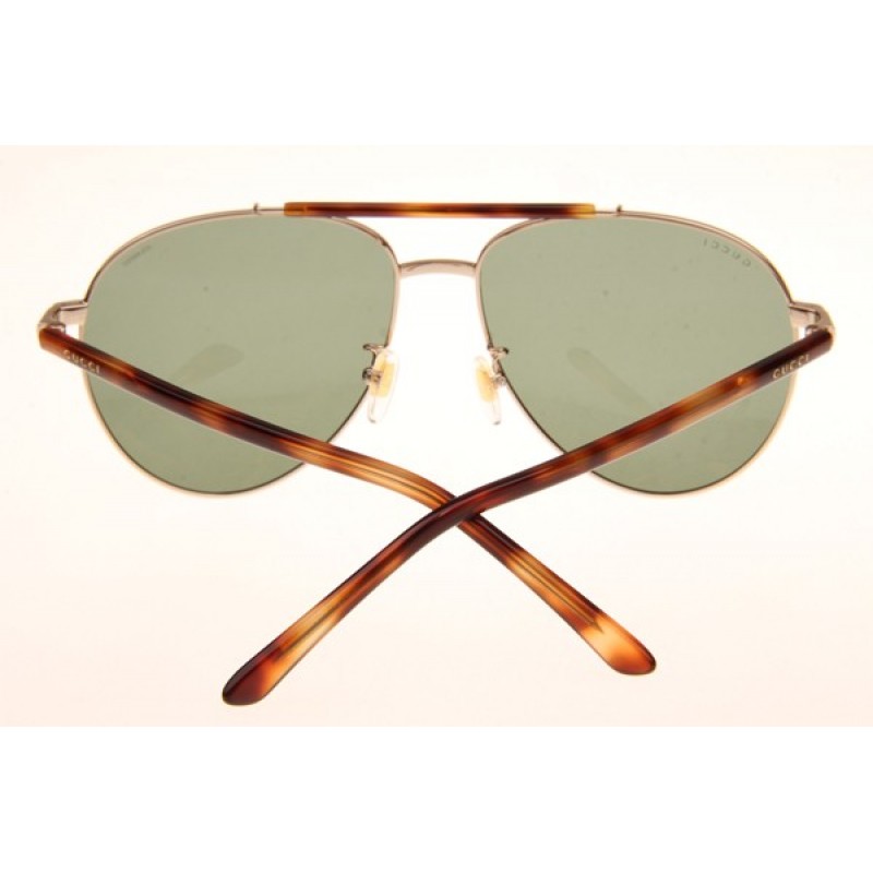 Gucci GG0014S Sunglasses In Gold Green