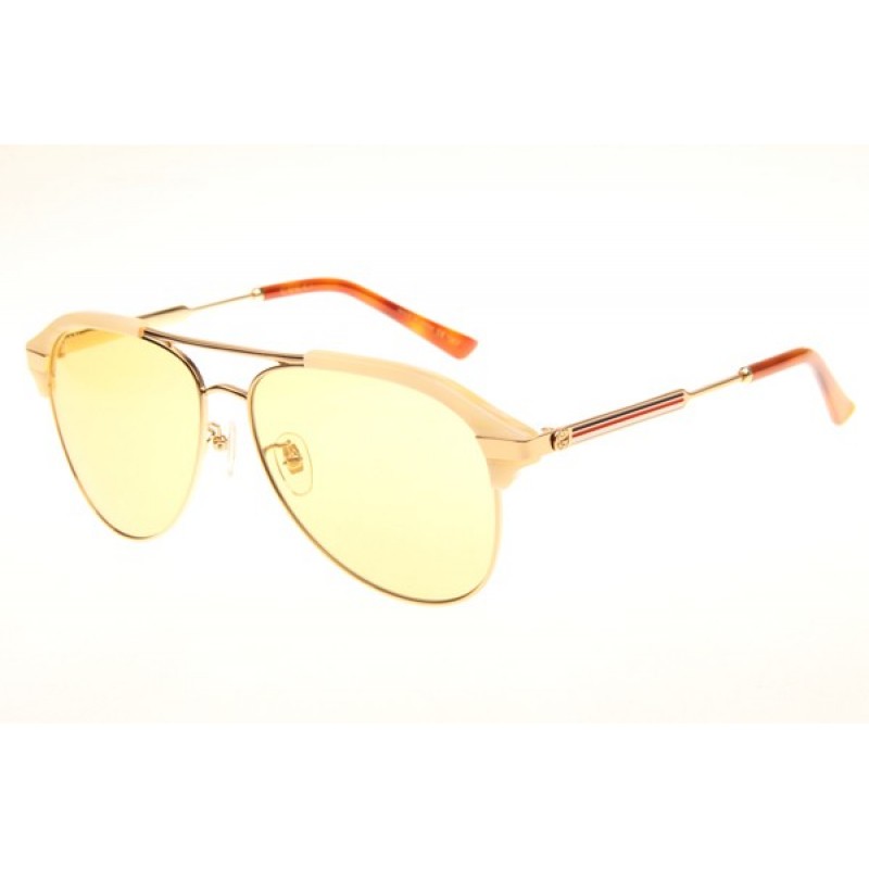 Gucci GG0288SA Sunglasses In White Yellow