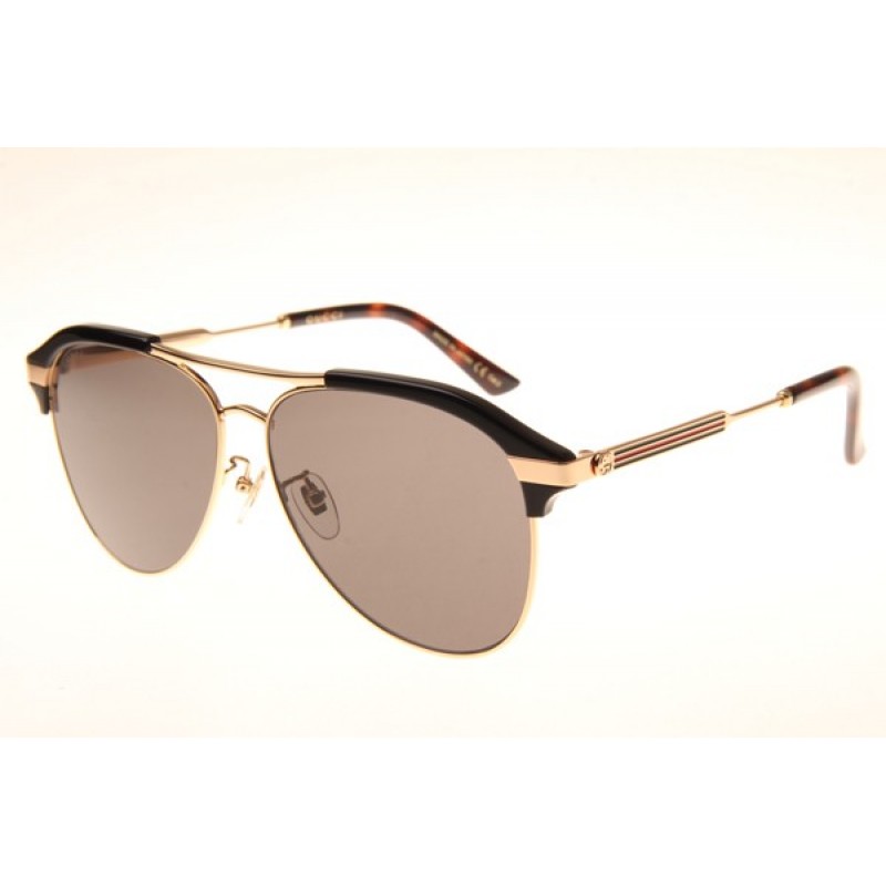 Gucci GG0288SA Sunglasses In Black Gold Brown