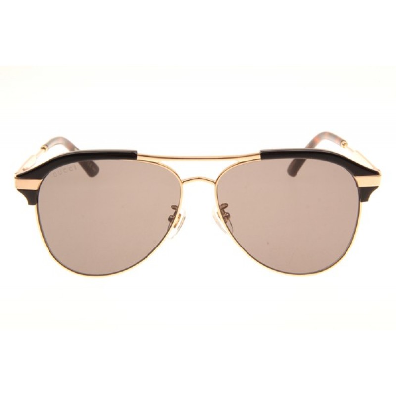 Gucci GG0288SA Sunglasses In Black Gold Brown