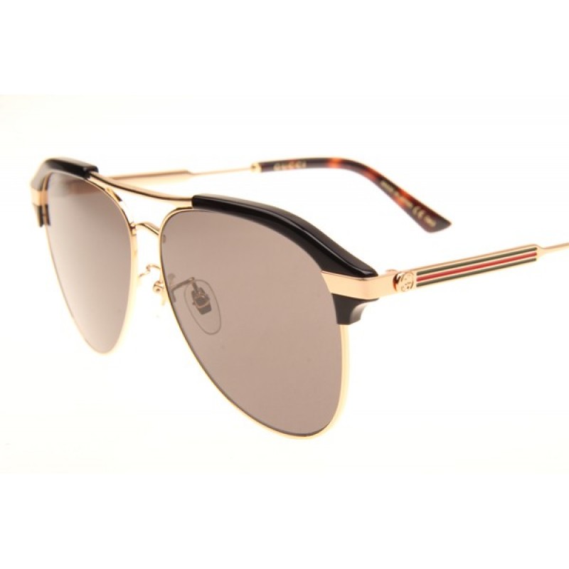 Gucci GG0288SA Sunglasses In Black Gold Brown
