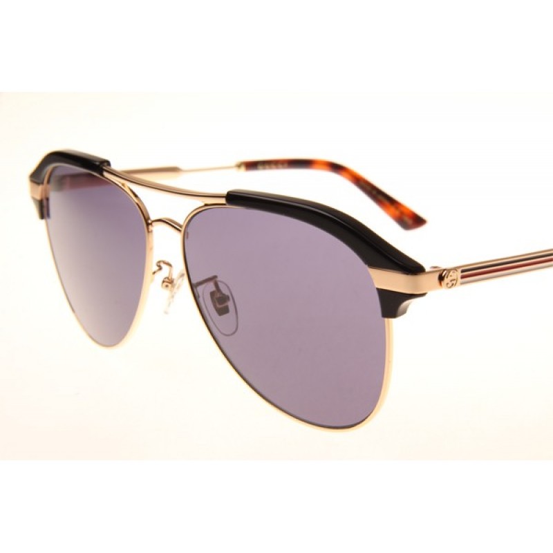 Gucci GG0288SA Sunglasses In Black Gold Grey