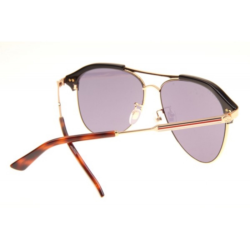 Gucci GG0288SA Sunglasses In Black Gold Grey