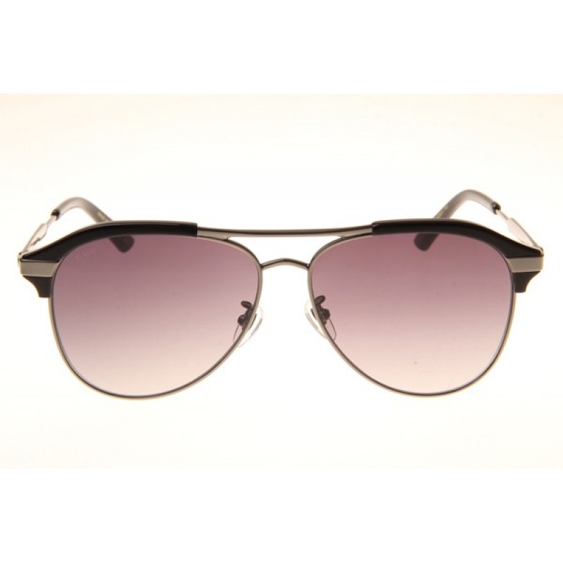Gucci GG0288SA Sunglasses In Black Silver Gradient Grey