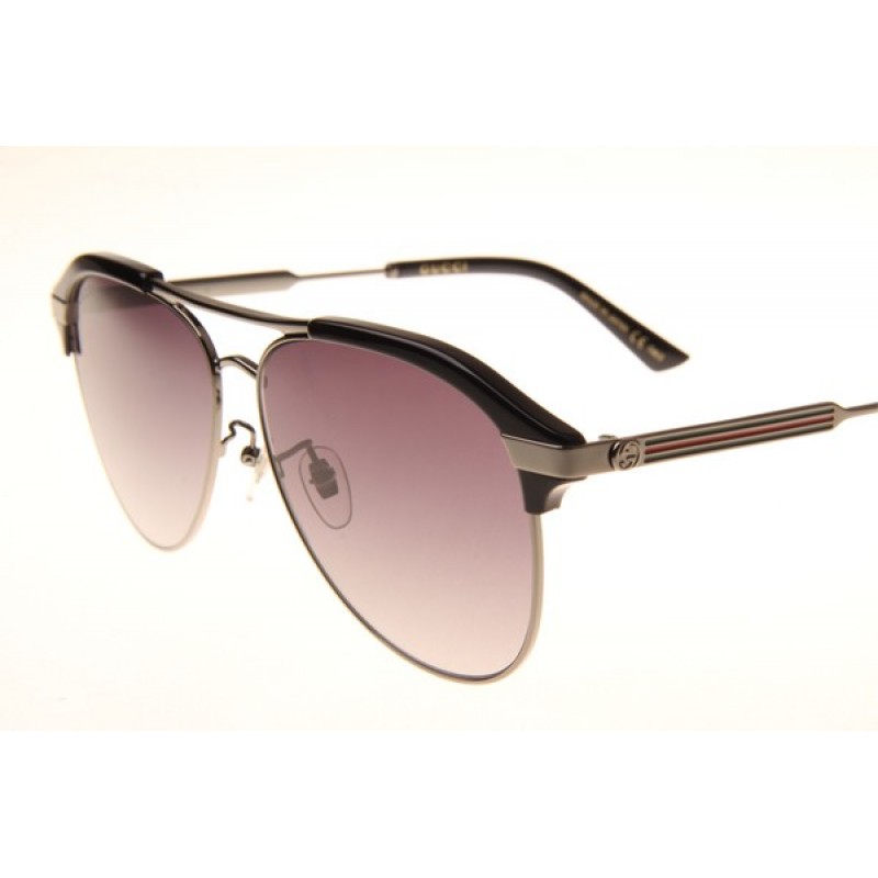 Gucci GG0288SA Sunglasses In Black Silver Gradient Grey