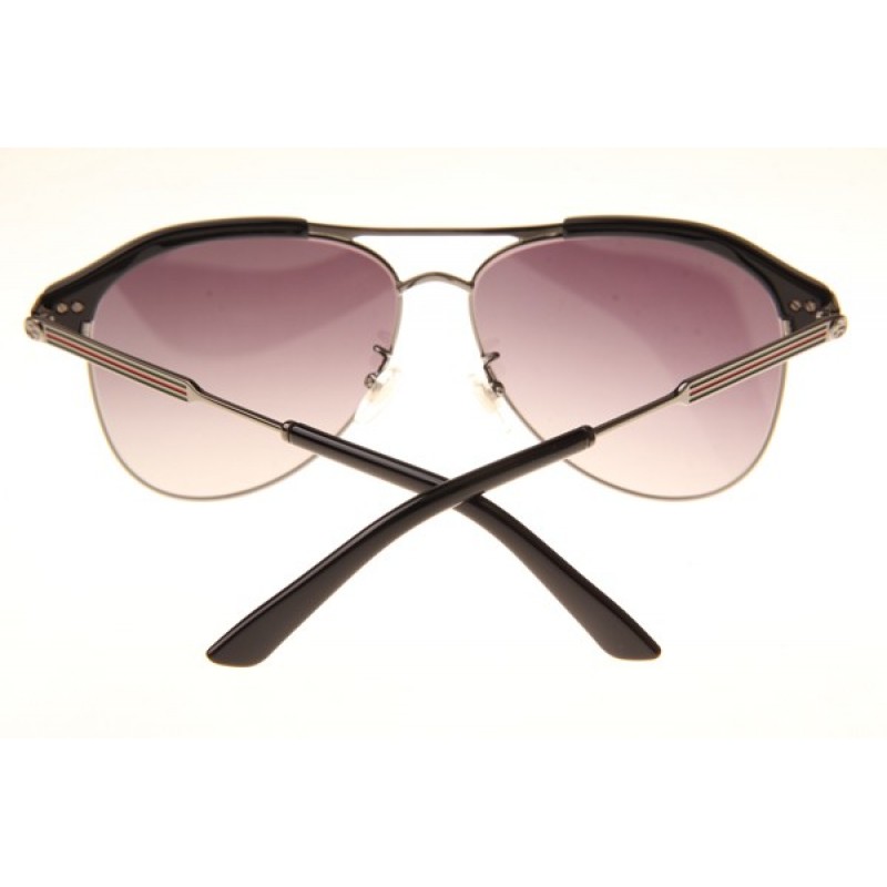 Gucci GG0288SA Sunglasses In Black Silver Gradient Grey