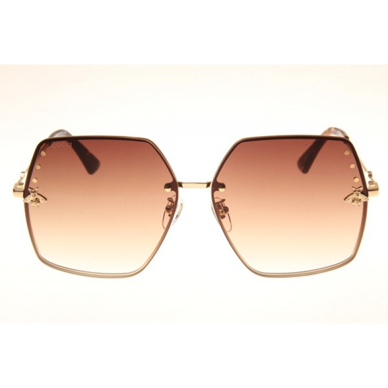 Gucci GG2212 Sunglasses In Gold Gradient Brown