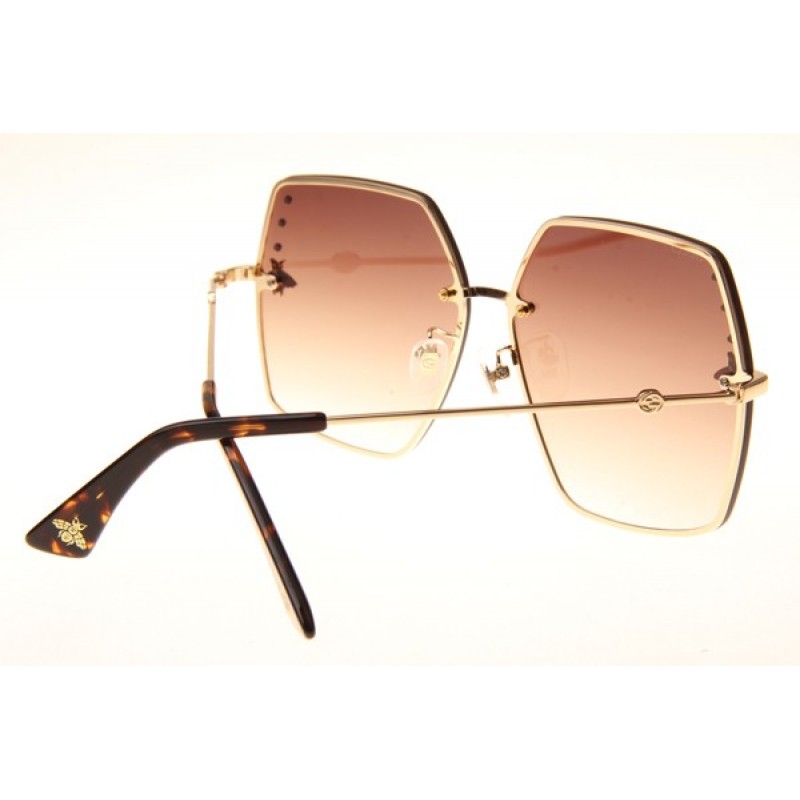 Gucci GG2212 Sunglasses In Gold Gradient Brown