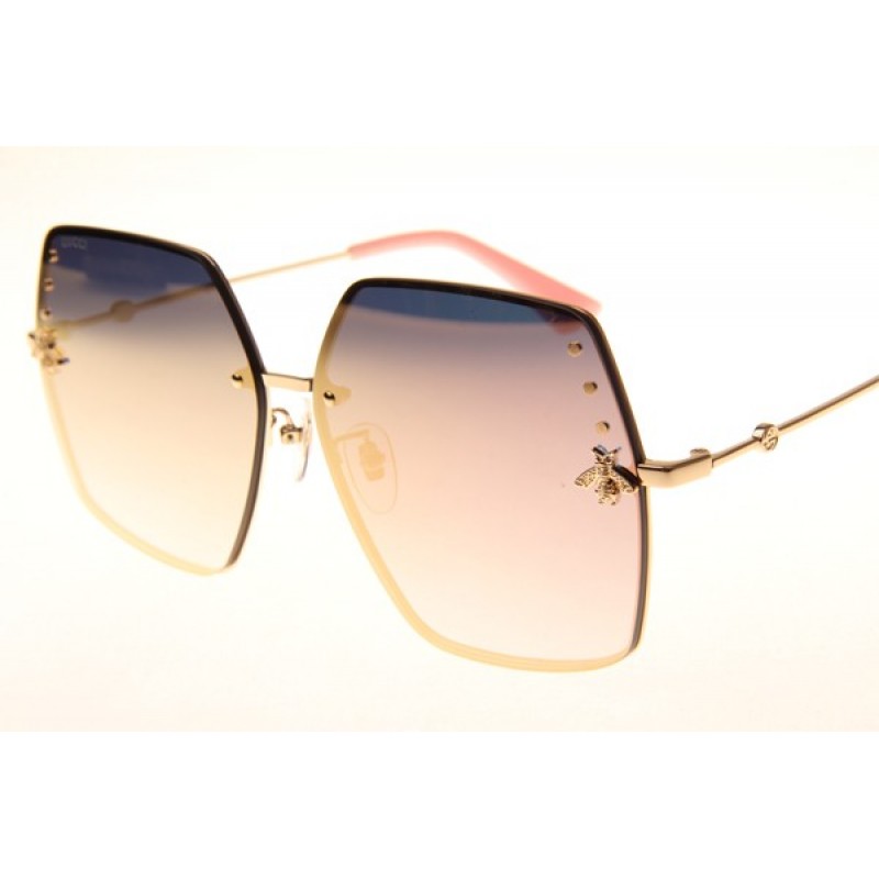 Gucci GG2212 Sunglasses In Gold Gradient Pink