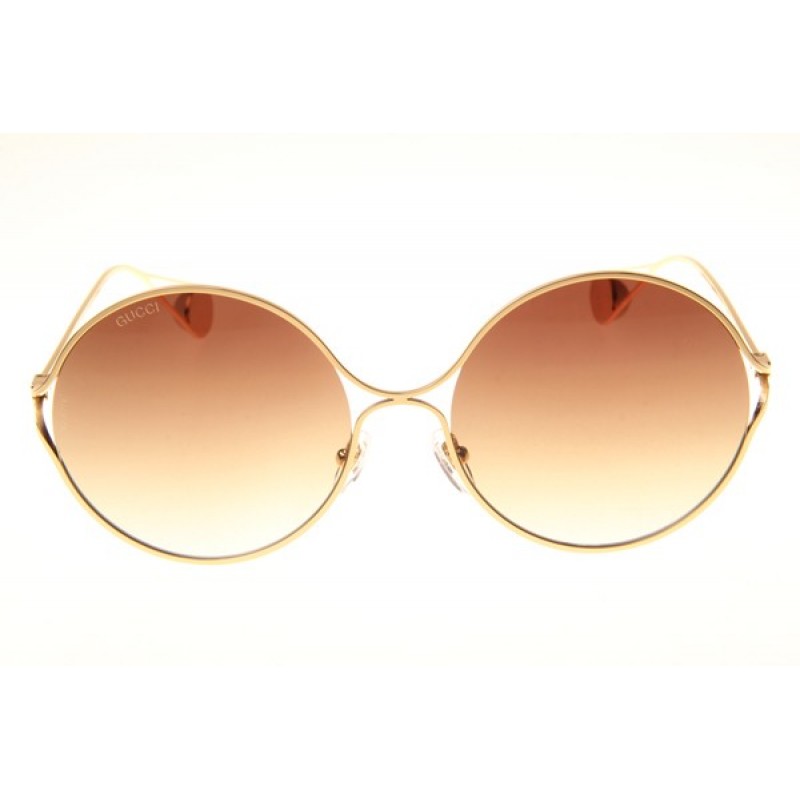 Gucci GG0253S Sunglasses In Gold Gradient Brown