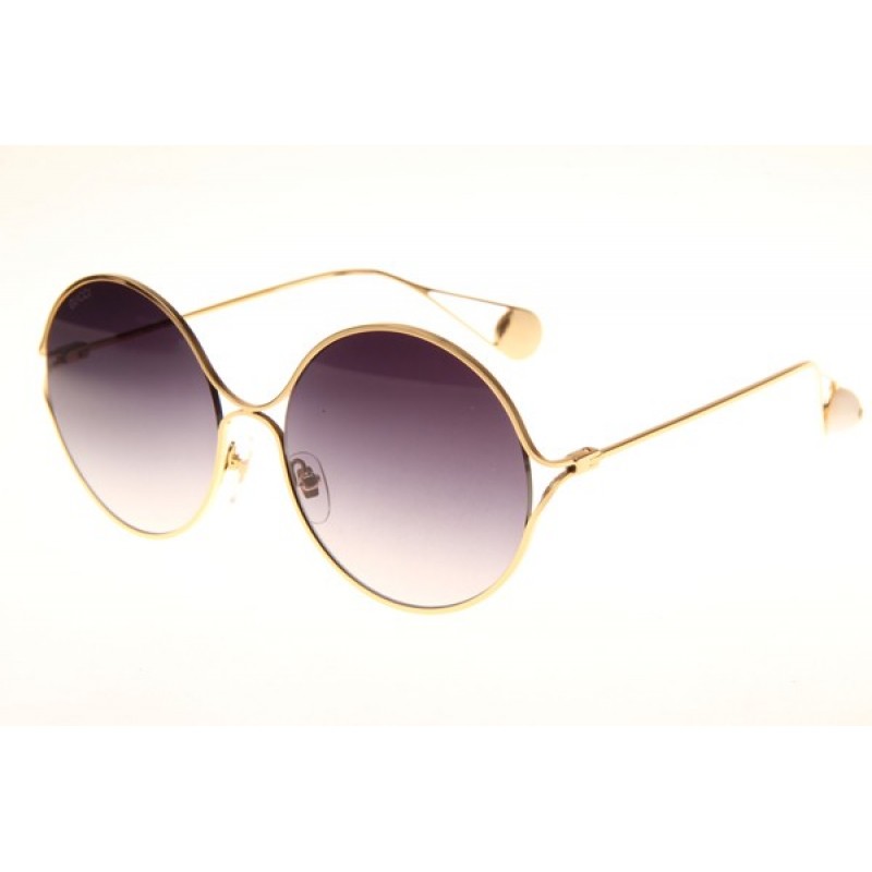 Gucci GG0253S Sunglasses In Gold Gradient Grey