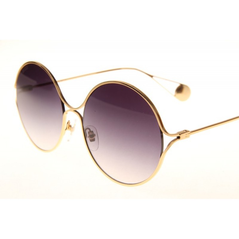 Gucci GG0253S Sunglasses In Gold Gradient Grey
