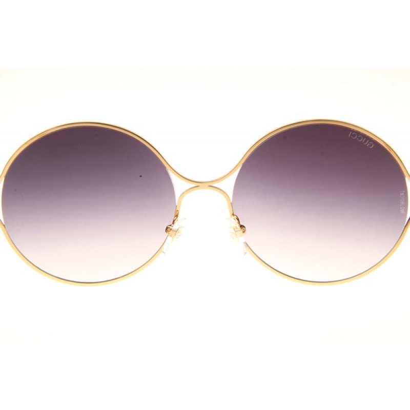 Gucci GG0253S Sunglasses In Gold Gradient Grey