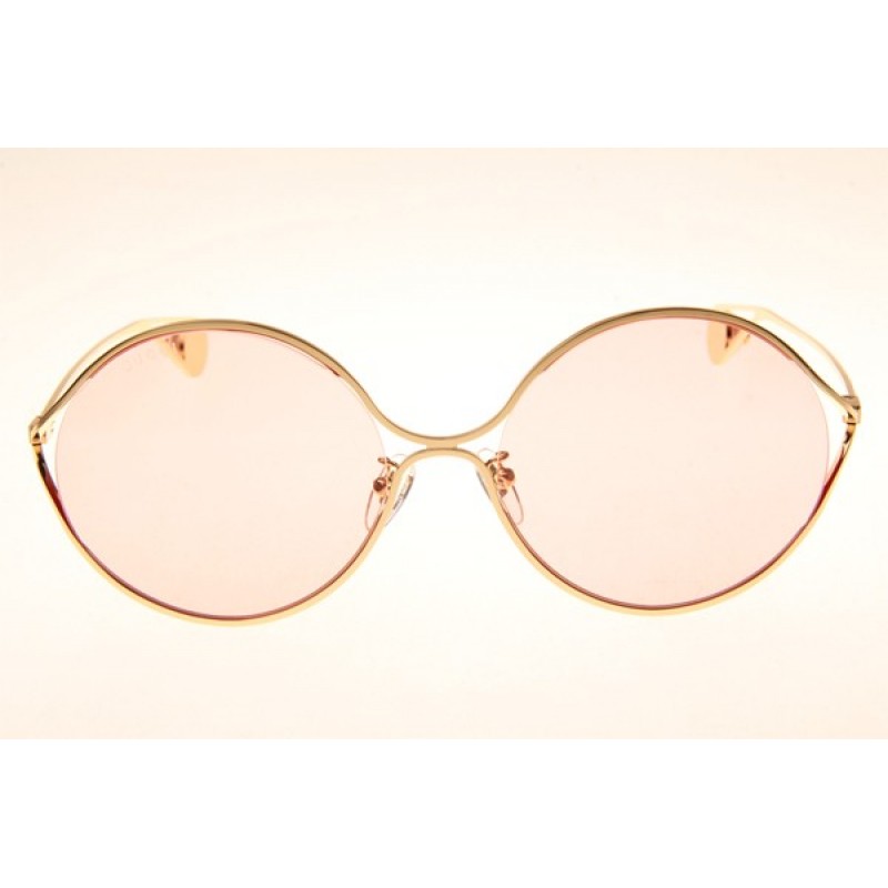 Gucci GG0253S Sunglasses In Gold Pink