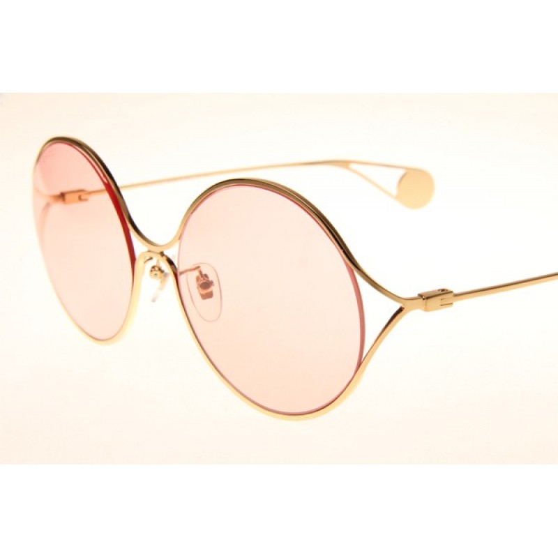 Gucci GG0253S Sunglasses In Gold Pink