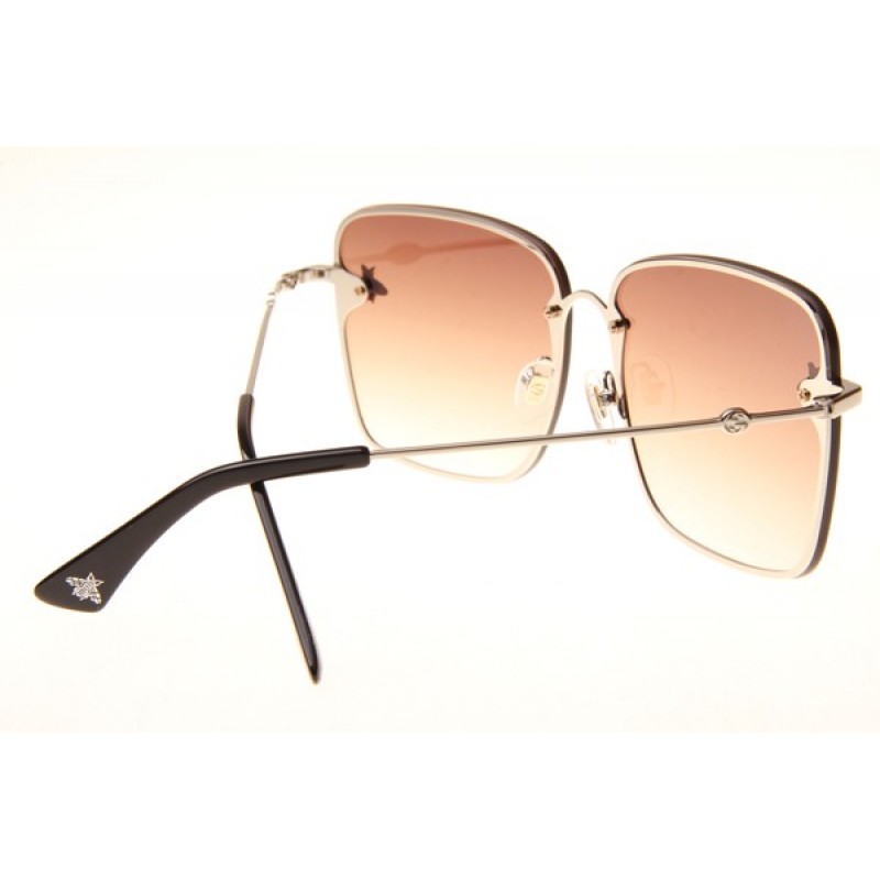 Gucci GG2200 Sunglasses In Silver Gradient Brown