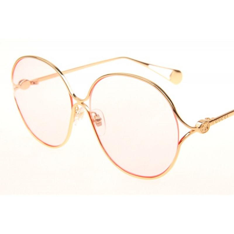 Gucci GG0255S Sunglasses In Gold Pink