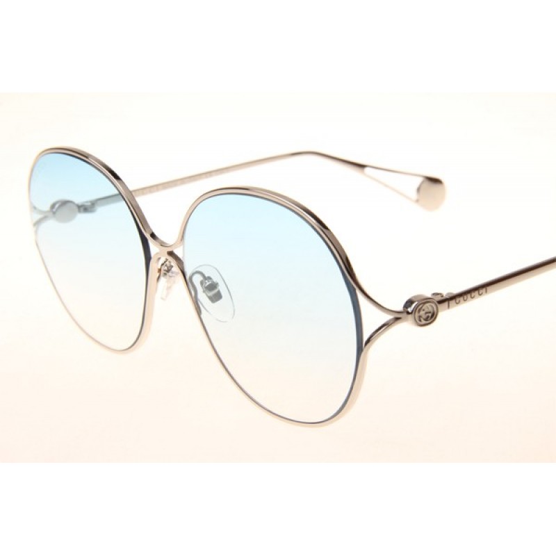 Gucci GG0255S Sunglasses In Silver Gradient Blue