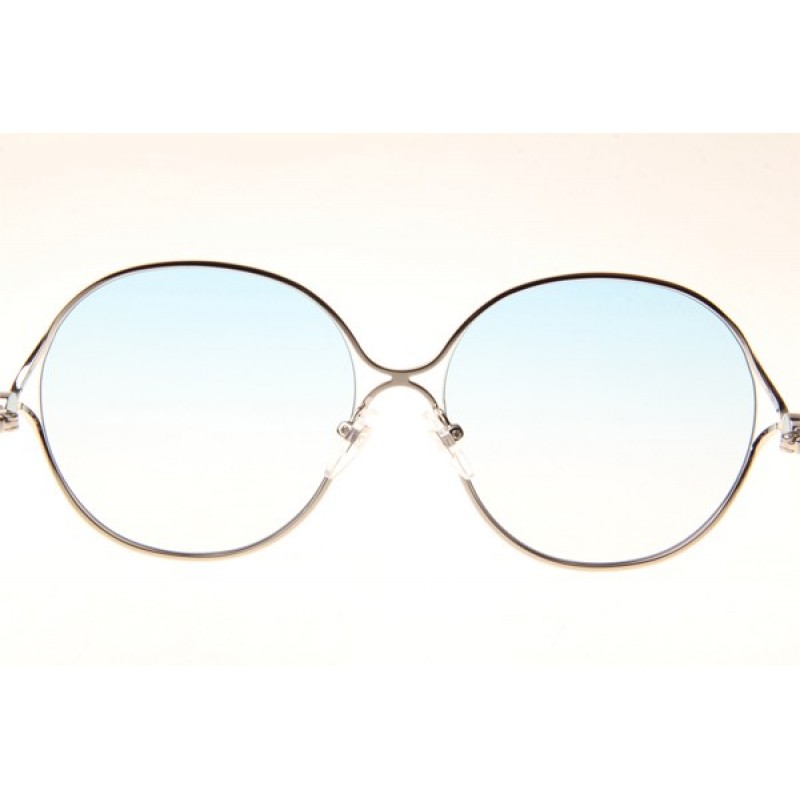 Gucci GG0255S Sunglasses In Silver Gradient Blue