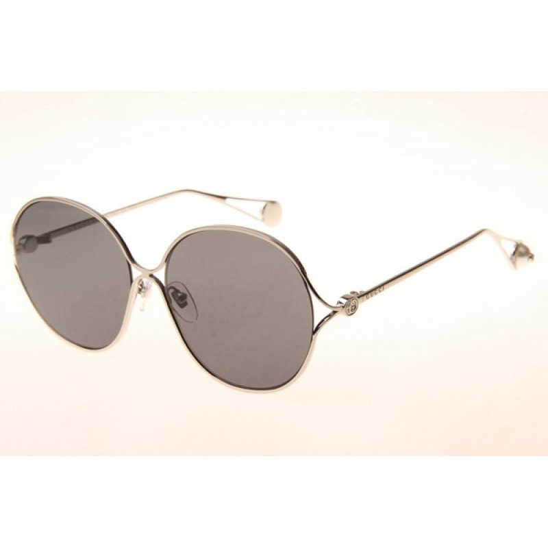 Gucci GG0255S Sunglasses In Silver Grey