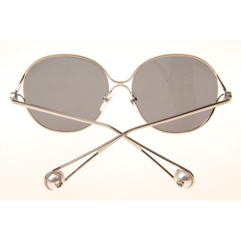 Gucci GG0255S Sunglasses In Silver Grey