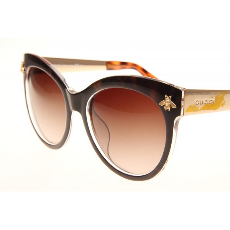 Gucci GG0358S Sunglasses In Gold Tortoise Gradient Brown