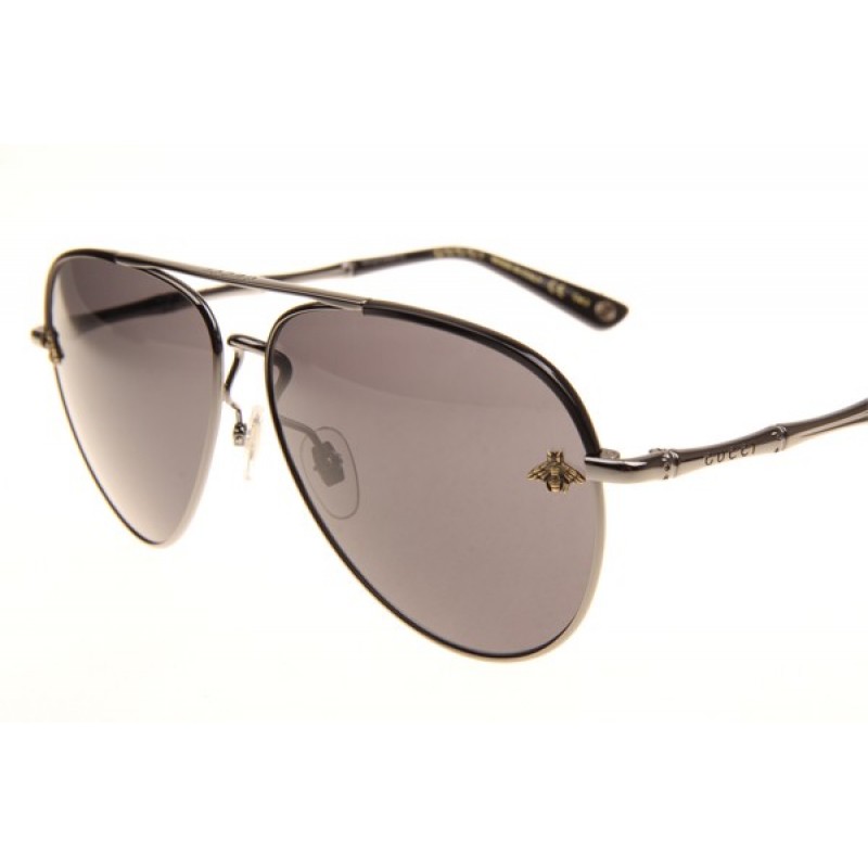 Gucci GG0338S Sunglasses In Black Silver Grey