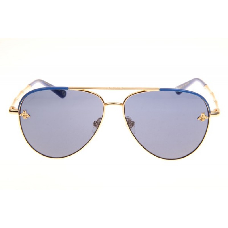 Gucci GG0338S Sunglasses In Blue Gold