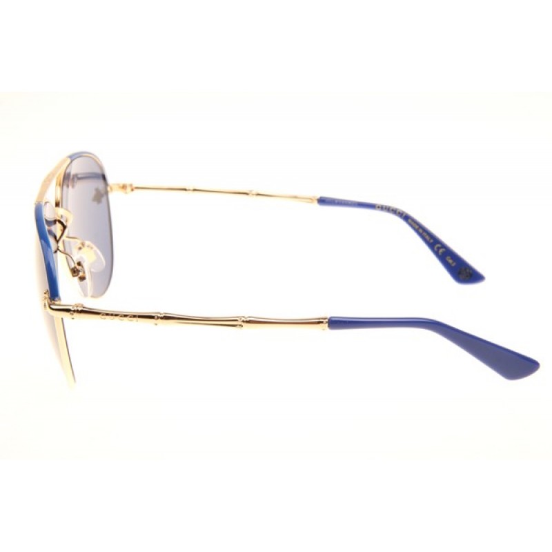 Gucci GG0338S Sunglasses In Blue Gold