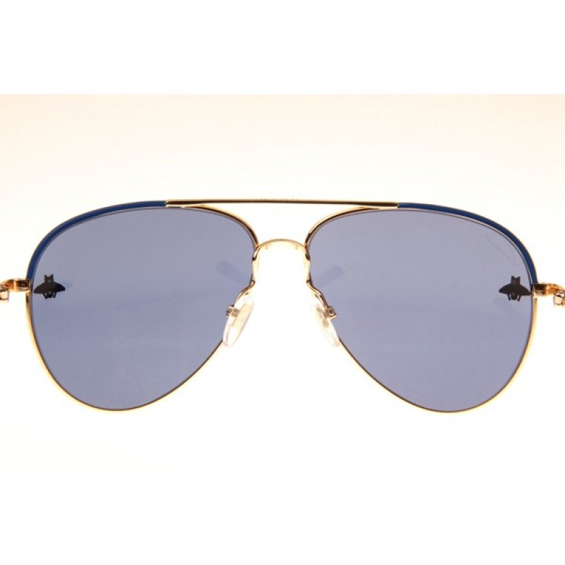 Gucci GG0338S Sunglasses In Blue Gold