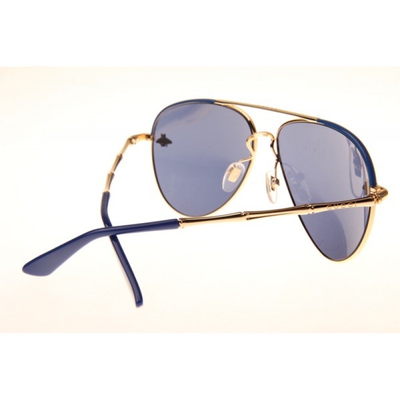 Gucci GG0338S Sunglasses In Blue Gold