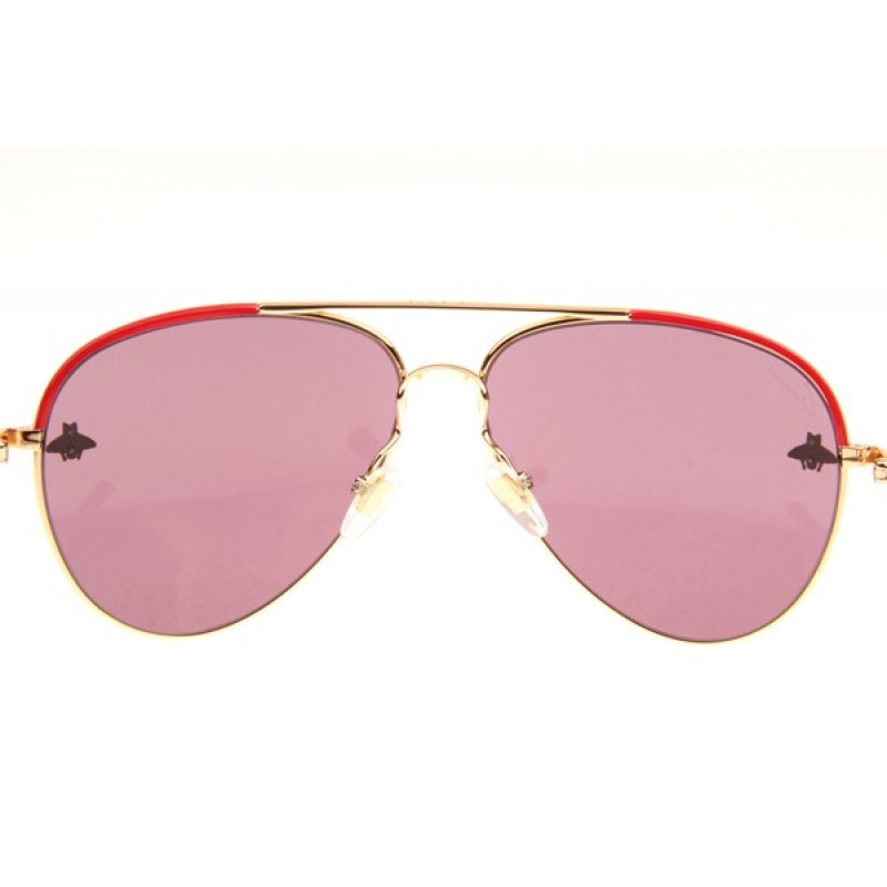 Gucci GG0338S Sunglasses In Red Gold