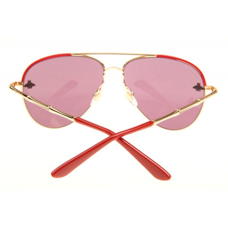 Gucci GG0338S Sunglasses In Red Gold