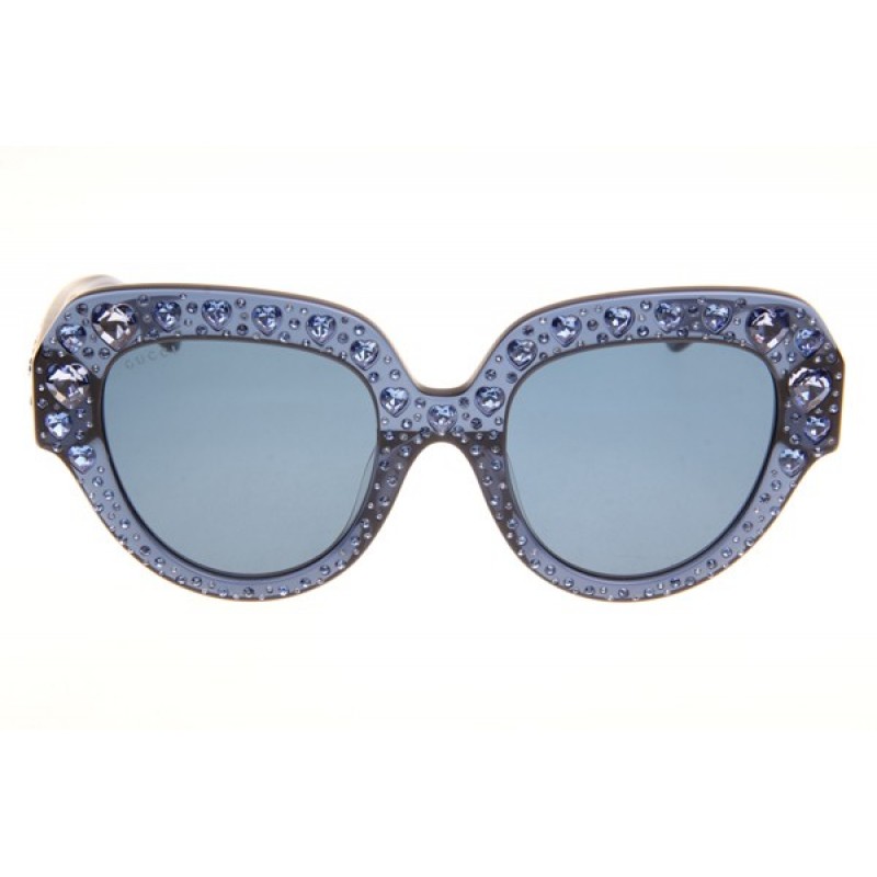 Gucci GG0308S Sunglasses In Transparent Blue