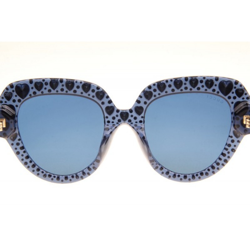 Gucci GG0308S Sunglasses In Transparent Blue