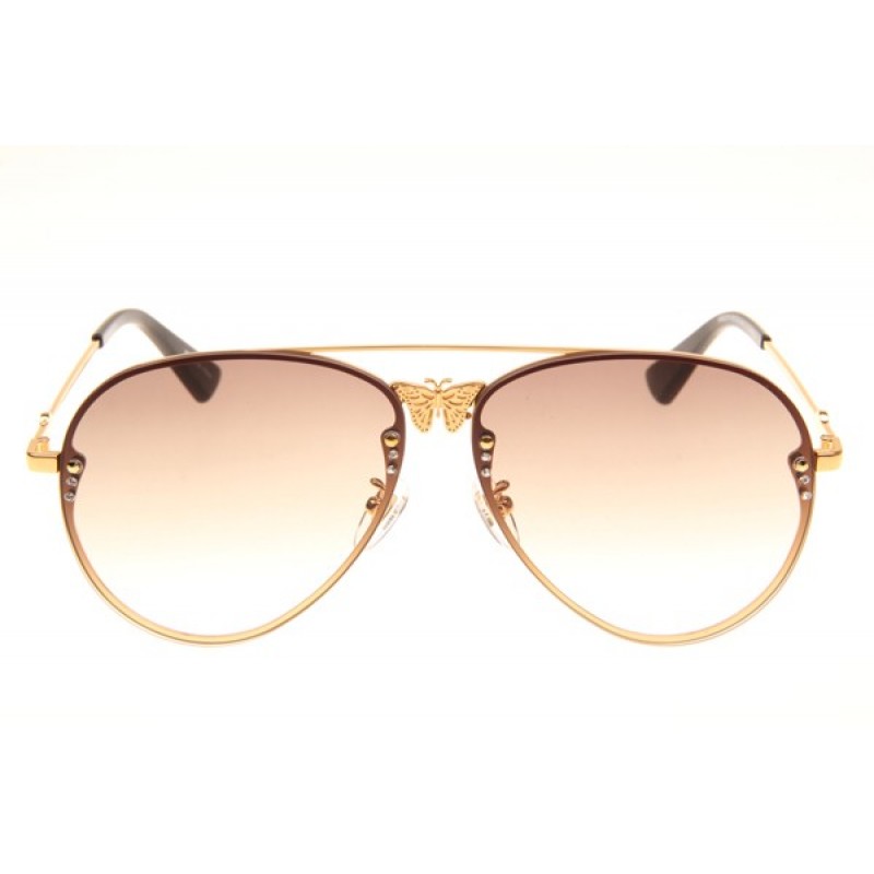 Gucci GG2218 Sunglasses In Gold Gradient Brown