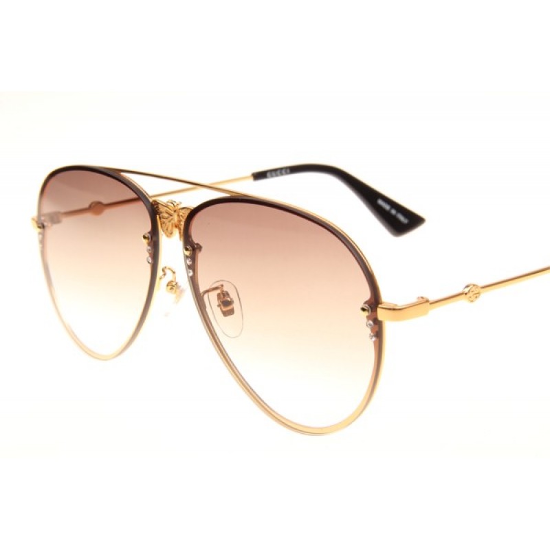 Gucci GG2218 Sunglasses In Gold Gradient Brown