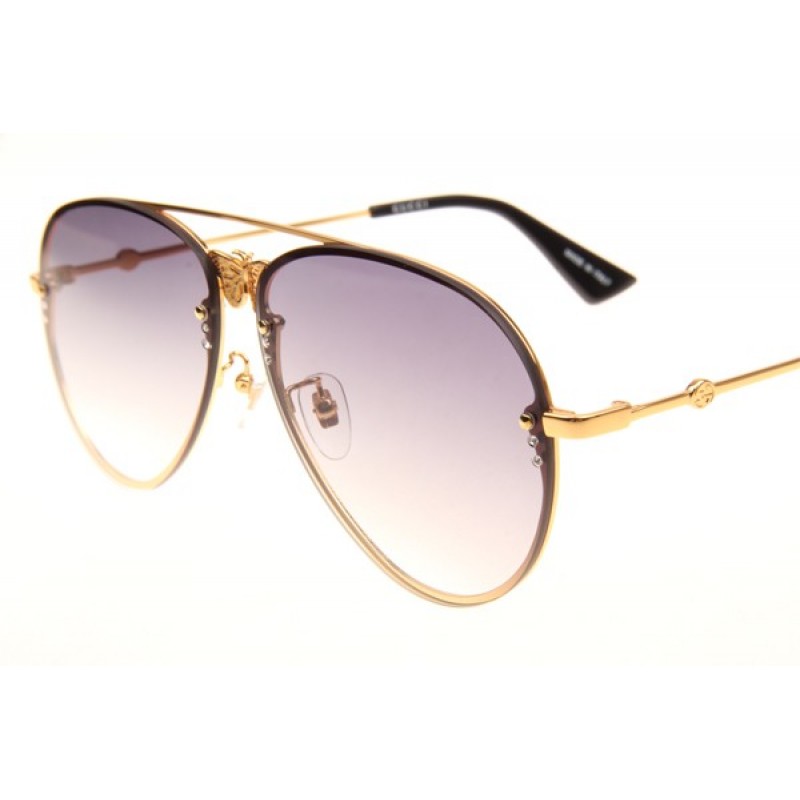 Gucci GG2218 Sunglasses In Gold Gradient Grey