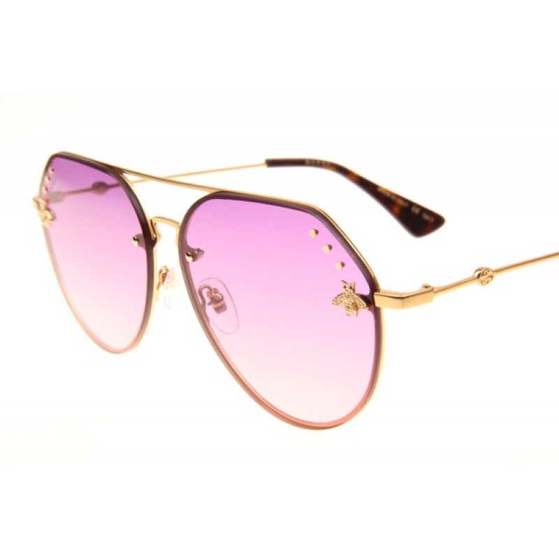 Gucci GG2268 Sunglasses In Gold Gradient Pink