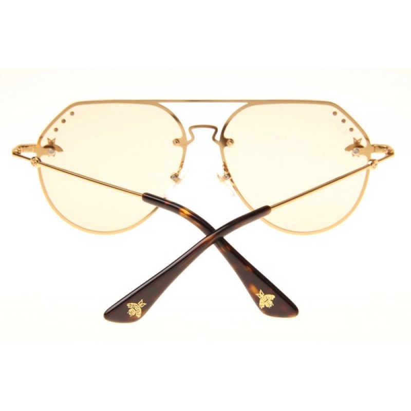 Gucci GG2268 Sunglasses In Gold Light Brown